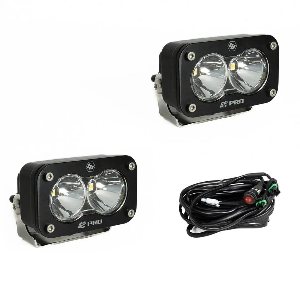 S2 Pro Black LED Light Pod Pair (Spot; Clear) by Baja Designs