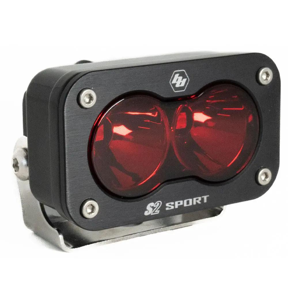 S2 Sport Black LED Light Pod (Spot; Red) by Baja Designs