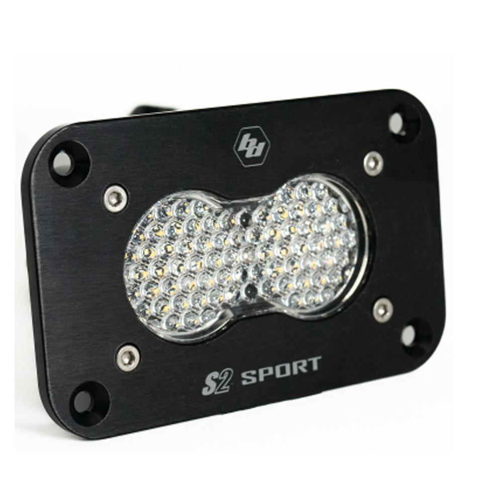 S2 Sport Black Flush Mount LED Light Pod (Work/Scene; Clear) by Baja Designs