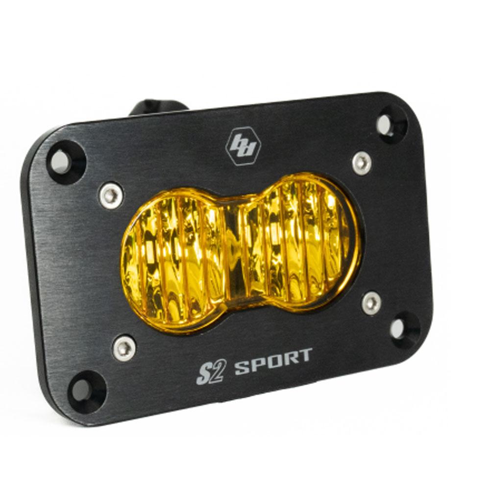 S2 Sport Black Flush Mount LED Light Pod (Wide Cornering; Baja Amber) by Baja Designs