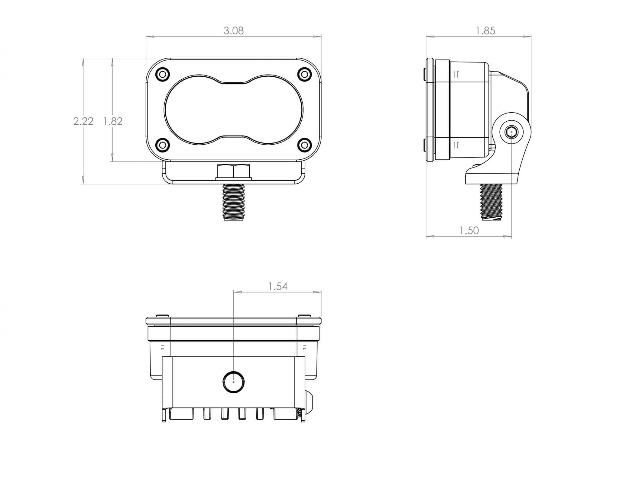 S2 Sport Black LED Light Pod Pair (Spot; Clear) by Baja Designs