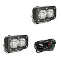 S2 Sport Black LED Light Pod Pair (Wide Cornering; Clear) by Baja Designs