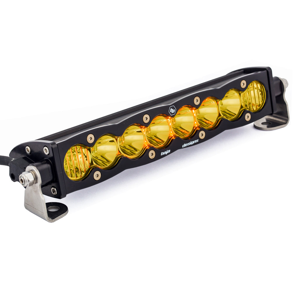 S8 Straight LED Light Bar (10 Inch; Driving/Combo; Baja Amber) by Baja Designs