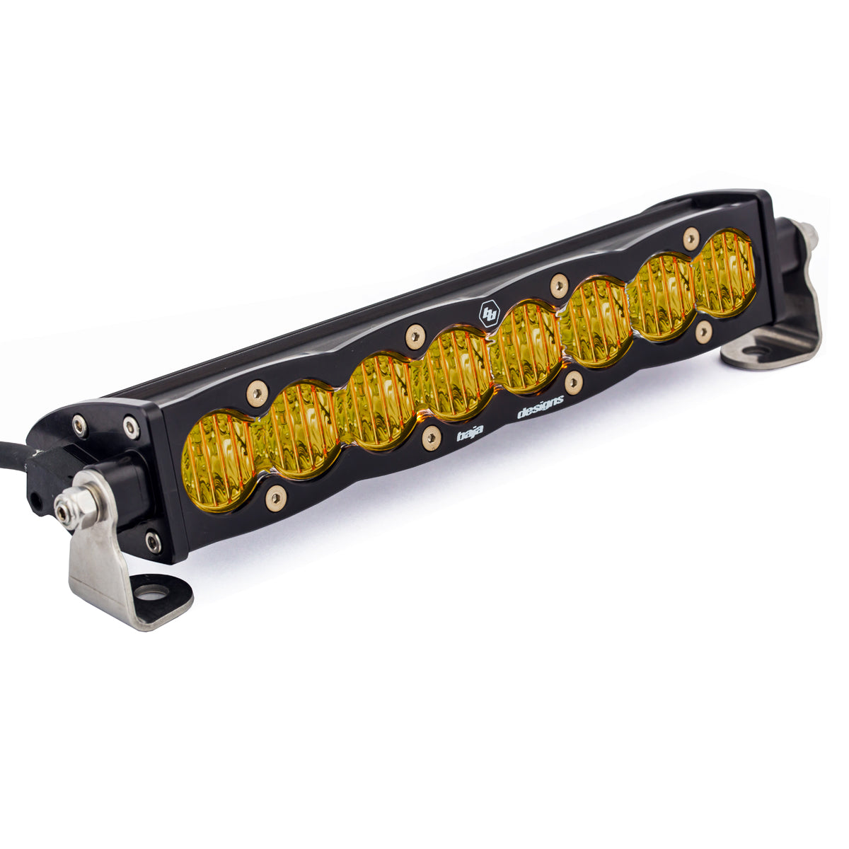 S8 Straight LED Light Bar (10 Inch; Wide Cornering; Baja Amber) by Baja Designs