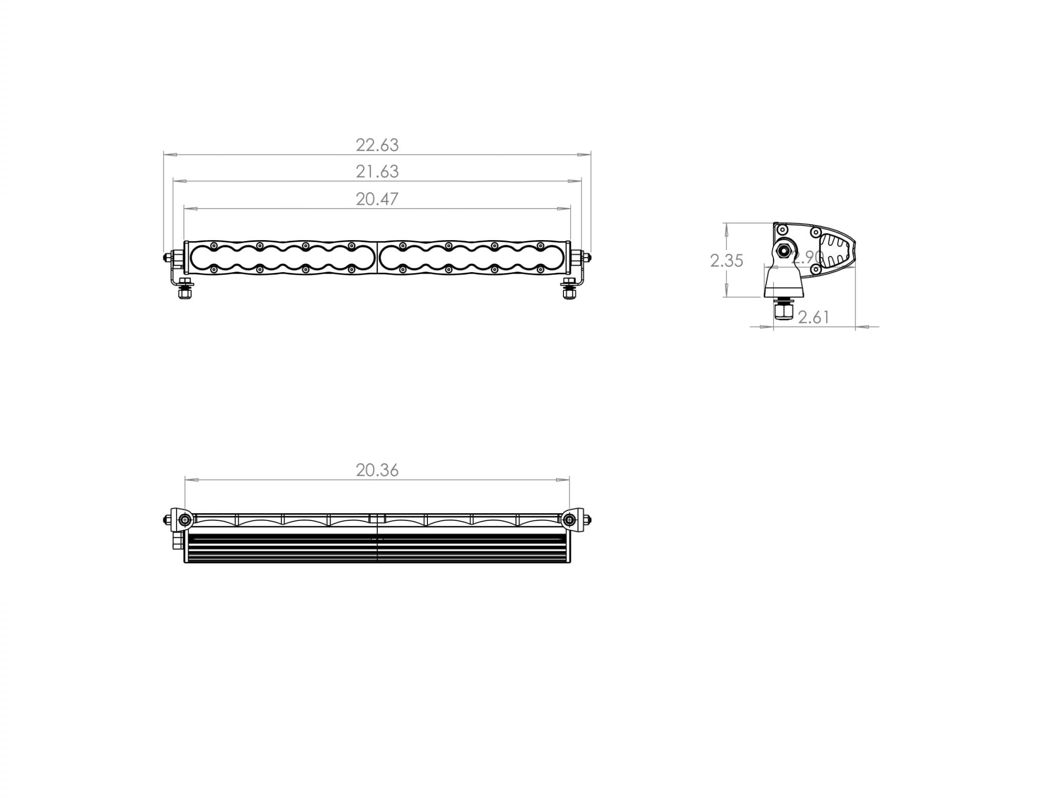 S8 Straight LED Light Bar (20 Inch; Driving/Combo; Baja Amber) by Baja Designs