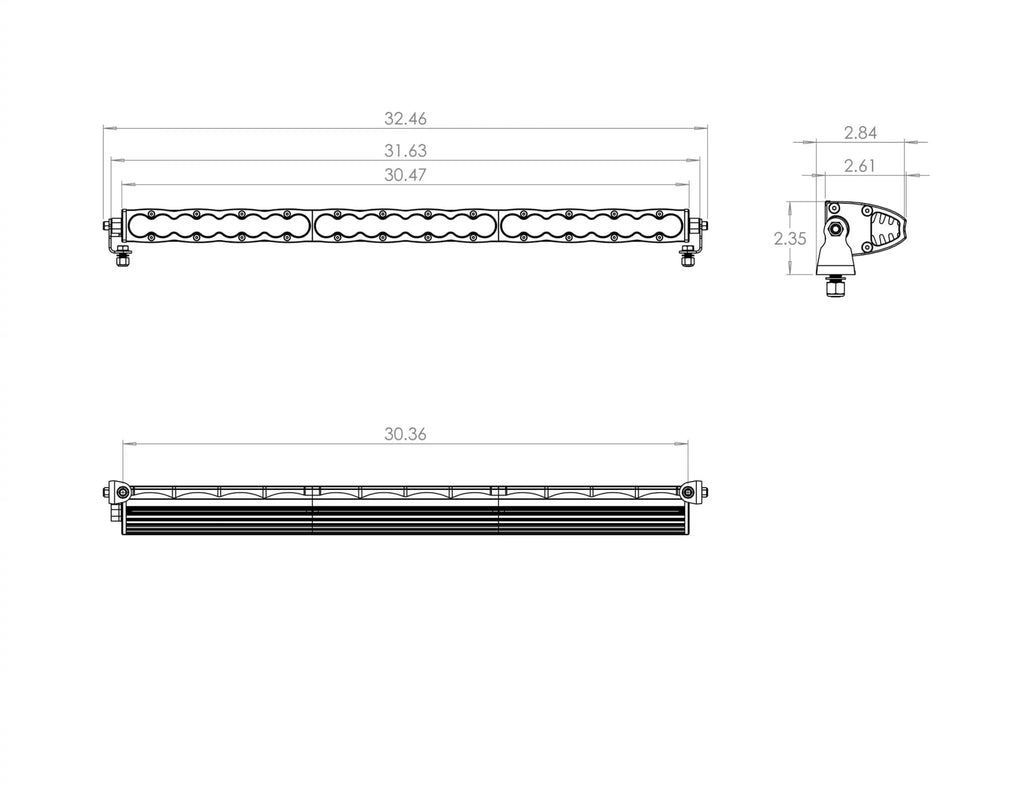 S8 Straight LED Light Bar (30 Inch; Wide Cornering; Baja Amber) by Baja Designs