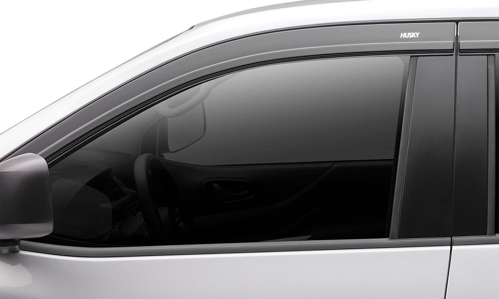 Low Profile Ventvisor Deflector; Smoke with Chrome Trim; Outside Mount; 4 pc. by Husky Liners