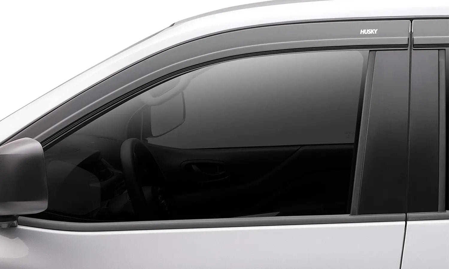 Low Profile Ventvisor Deflector; Smoke with Chrome Trim; Outside Mount; 4 pc. by Husky Liners