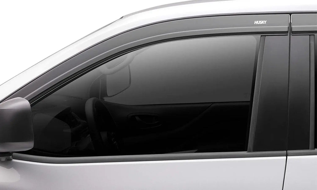 Low Profile Ventvisor Deflector; Smoke with Chrome Trim; Outside Mount; 4 pc. by Husky Liners