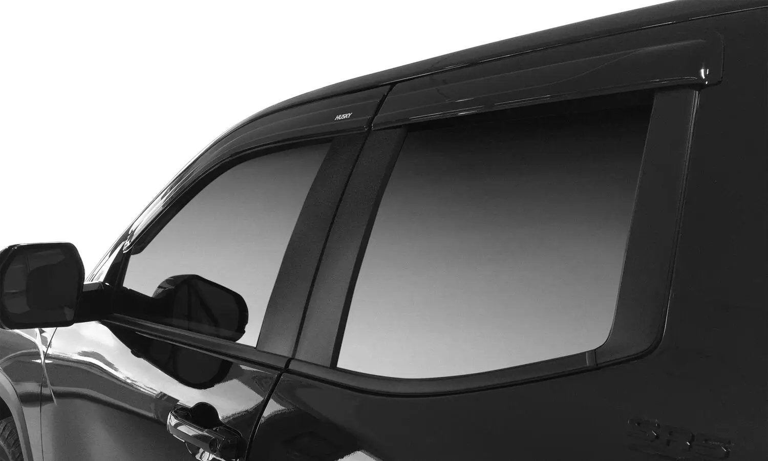 Low Profile Ventvisor Deflector; Smoke with Chrome Trim; Outside Mount; 4 pc. by Husky Liners