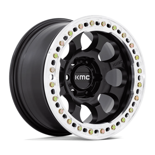 RIOT BL 17X9 5X5.0 SBLK-MCH-RG -12 by KMC Wheels