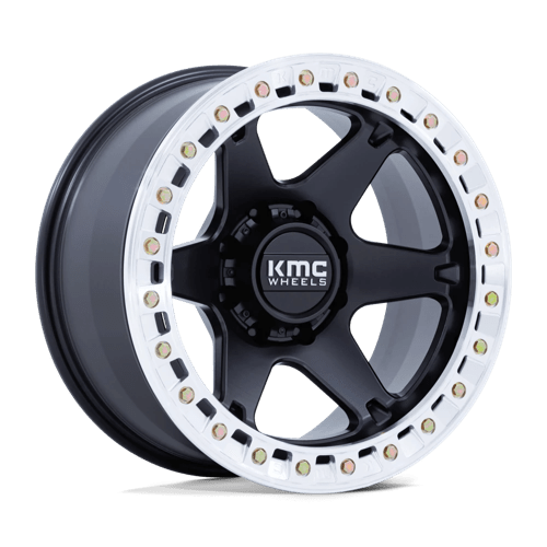 VI BL 20X10 6X135 87 -48 S-BLK MACH by KMC Wheels