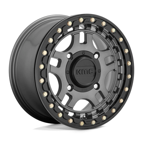 RECON UTV BL 14X7 4X137 G-MTL BLK-RG +38 by KMC Wheels
