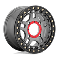 RECON UTV BL 15X7 4X156 G-MTL BLK-RG +38 by KMC Wheels