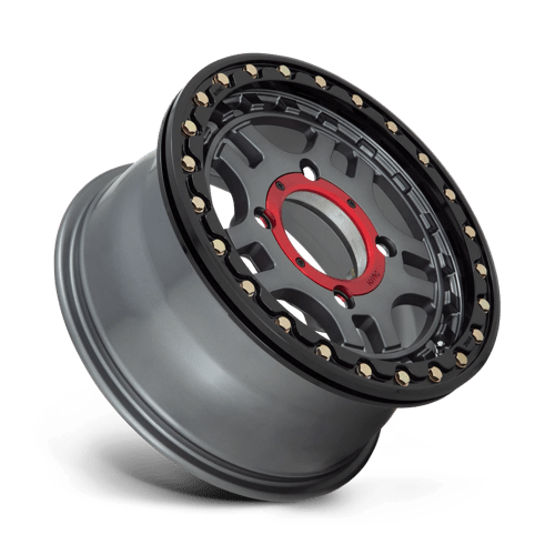 RECON UTV BL 15X7 4X137 G-MTL BLK-RG +38 by KMC Wheels