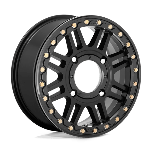 CAGE UTV BL 15X6 4X137 S-BLK BLK-RG +38 by KMC Wheels