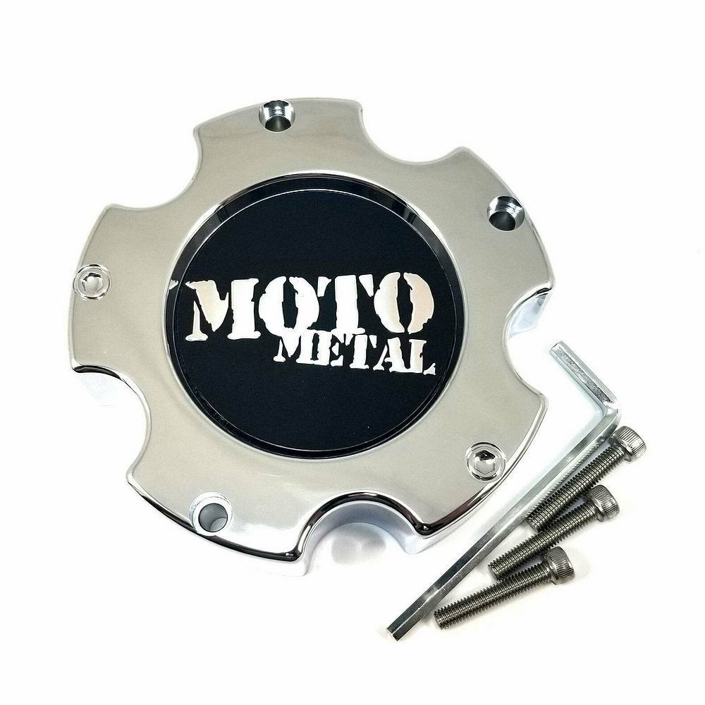 MOTO METAL 5X5.5 CHROME CAP NEW LOGO by Moto Metal