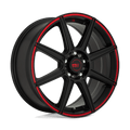 MR142 16X7 5X4.25/4.5 S-BLK RED 40MM