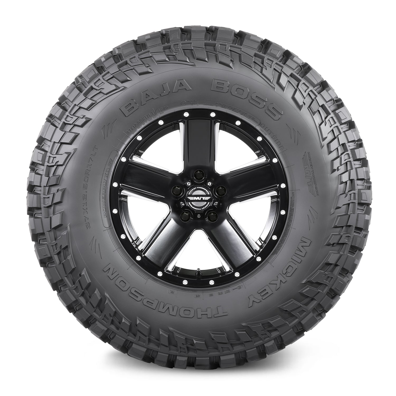 Asymmetrical tread pattern reduces noise, improves handling and ride by Mickey Thompson
