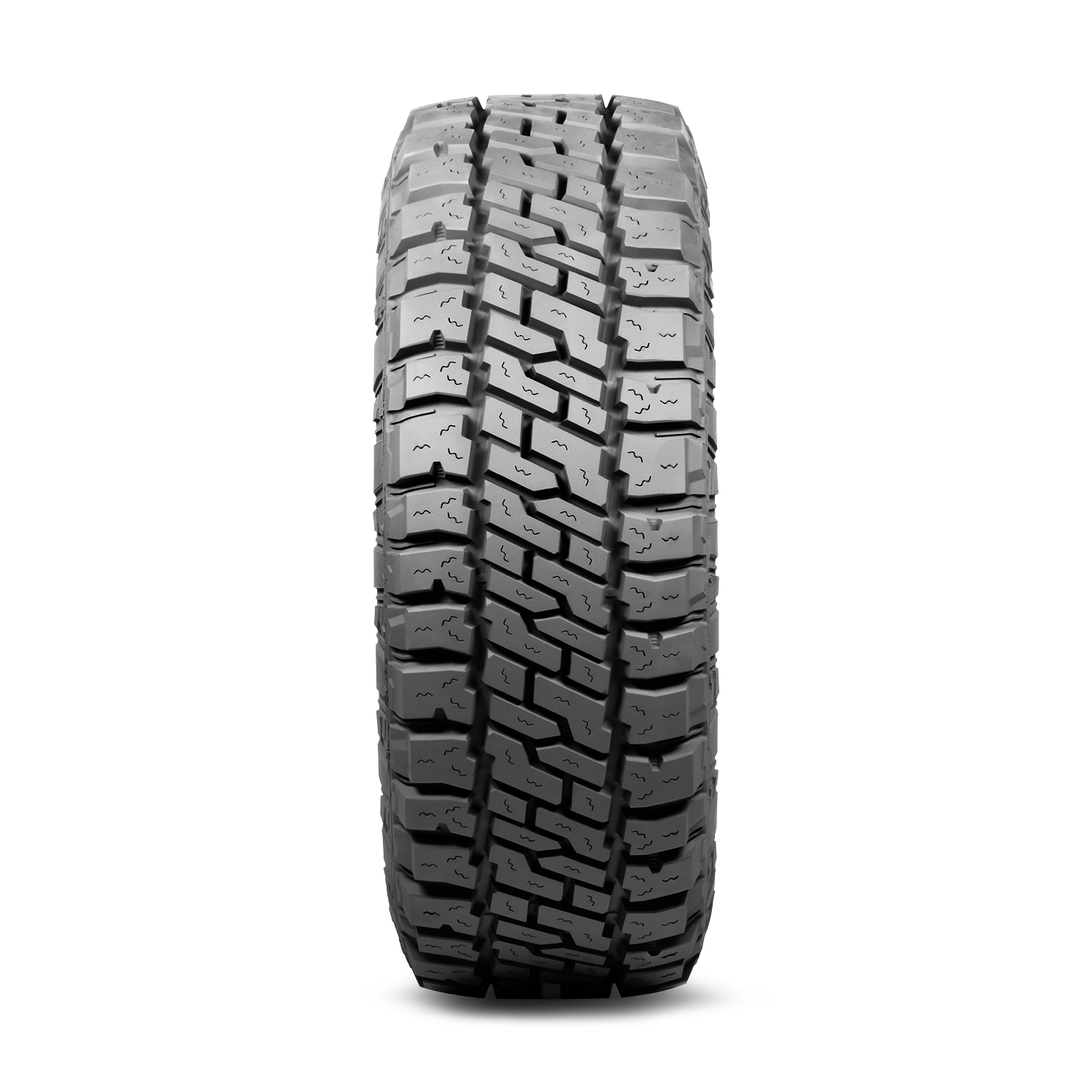 Optimized tread design and geometry help to reduce noise. by Mickey Thompson