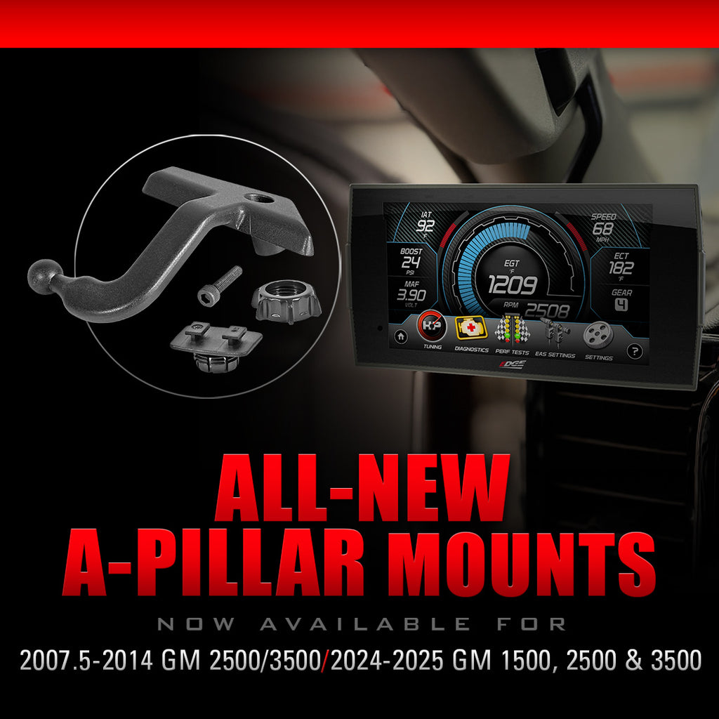 A-Pillar Display Mount 2024-2025 GM 2500/3500 and 2022.5-2025 GM 1500 Refresh by Edge Products