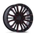 PR223 26X10 6X5.5 78 +28 G-BLK MILL-RED by Performance Replicas