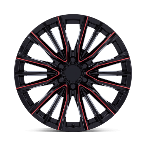 PR223 22X9 6X5.5 78 +28 G-BLK MILL-RED by Performance Replicas