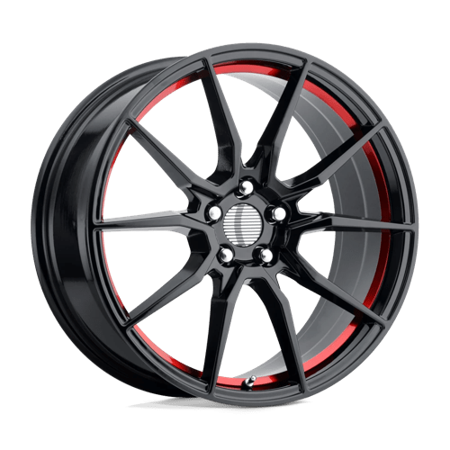 PR193RS 20X9 5X4.5 70.6 G-BLK RED-MCH 30 by Performance Replicas