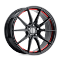 PR193RS 17X9 5X4.5 70.6 G-BLK RED-MCH 24 by Performance Replicas