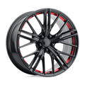 PR194RS 20X10 5X120 67 G-BLK RED-MACH 23 by Performance Replicas