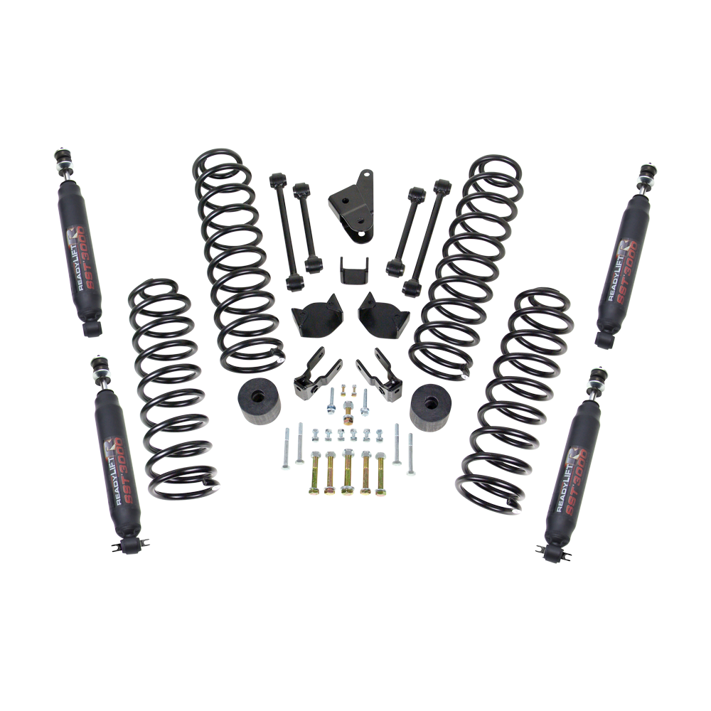 4" Coil Spring Lift Kit With SST3000 Shocks - Jeep JK Wrangler 4WD 2007-2018 by ReadyLift