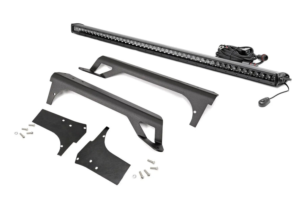 LED Light Kit | Windshield Mount | 50" Black Single Row | Jeep Wrangler TJ (97-06) by Rough Country
