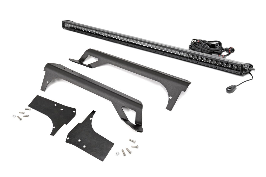 LED Light Kit | Windshield Mount | 50" Black Single Row | Jeep Wrangler TJ (97-06) by Rough Country