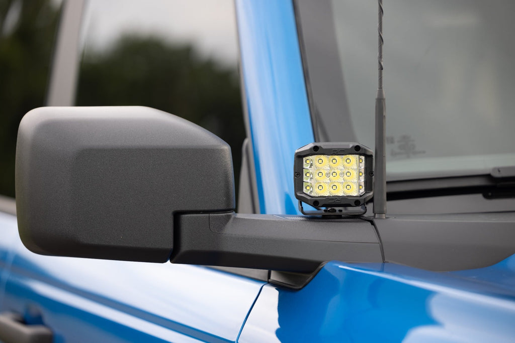 LED Light Kit | Ditch Mount | 2" Black Pair | Spot Pattern | Ford Bronco (21-26) by Rough Country
