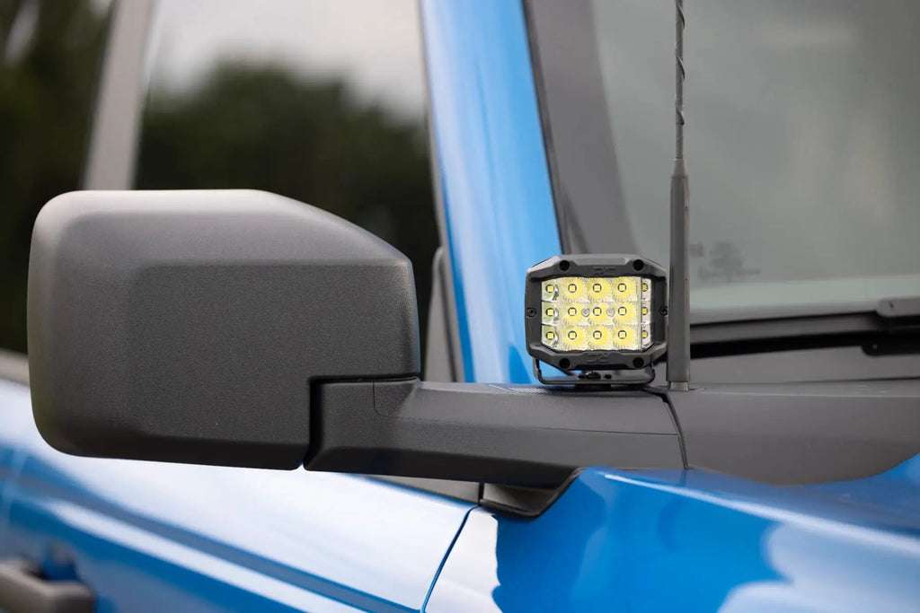 LED Light Kit | Ditch Mount | 2" Chrome Pair | Wide | Ford Bronco 4WD (21-26) by Rough Country