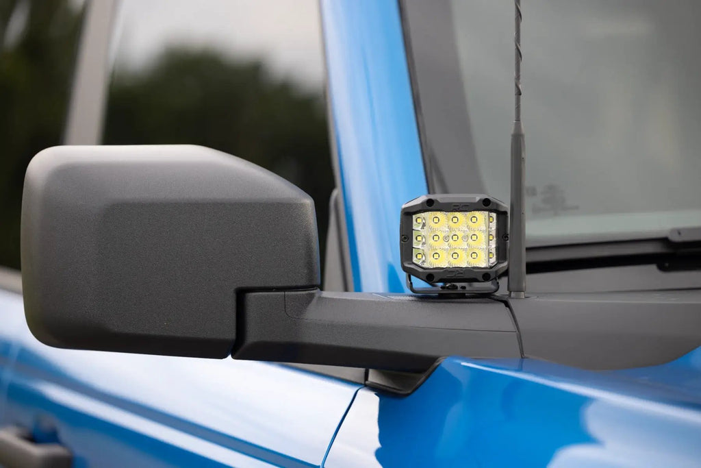 LED Light Kit | Ditch Mount |  2" Chrome Pair | Wide | Ford Bronco 4WD (21-26)