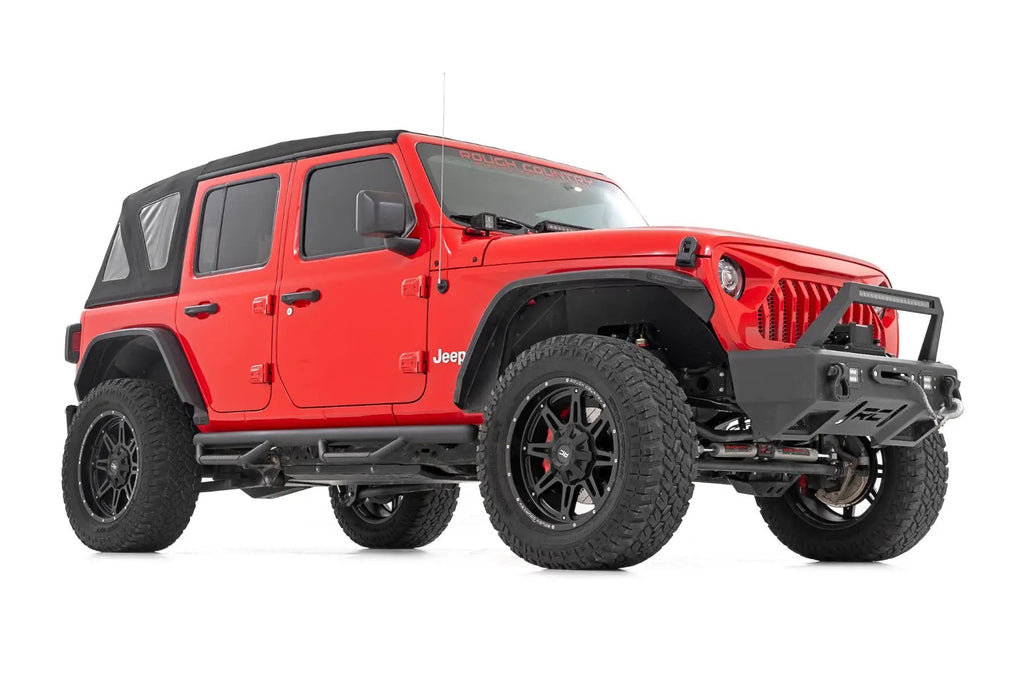 Nerf Steps | Wheel to Wheel | 4 Door | Jeep Wrangler Unlimited 4WD (18-26) by Rough Country