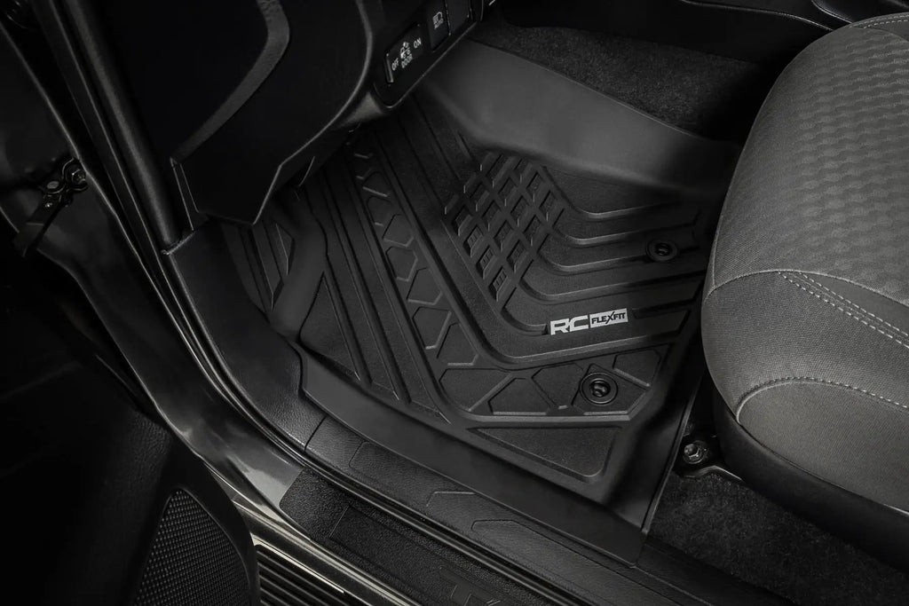 Flex-Fit Floor Mats | Front and Rear | Toyota Tacoma 2WD/4WD (2016-2023) by Rough Country