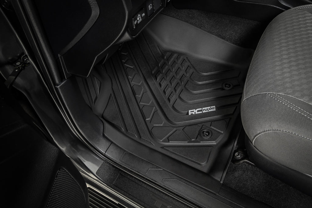 Flex-Fit Floor Mats | Front and Rear | Toyota Tacoma 2WD/4WD (2016-2023) by Rough Country