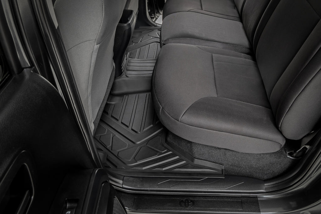 Flex-Fit Floor Mats | Front and Rear | Toyota Tacoma 2WD/4WD (2016-2023) by Rough Country