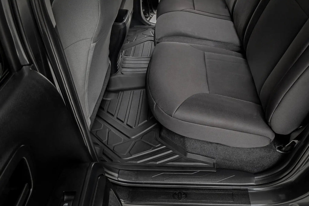 Flex-Fit Floor Mats | Front and Rear | Toyota Tacoma 2WD/4WD (2016-2023) by Rough Country