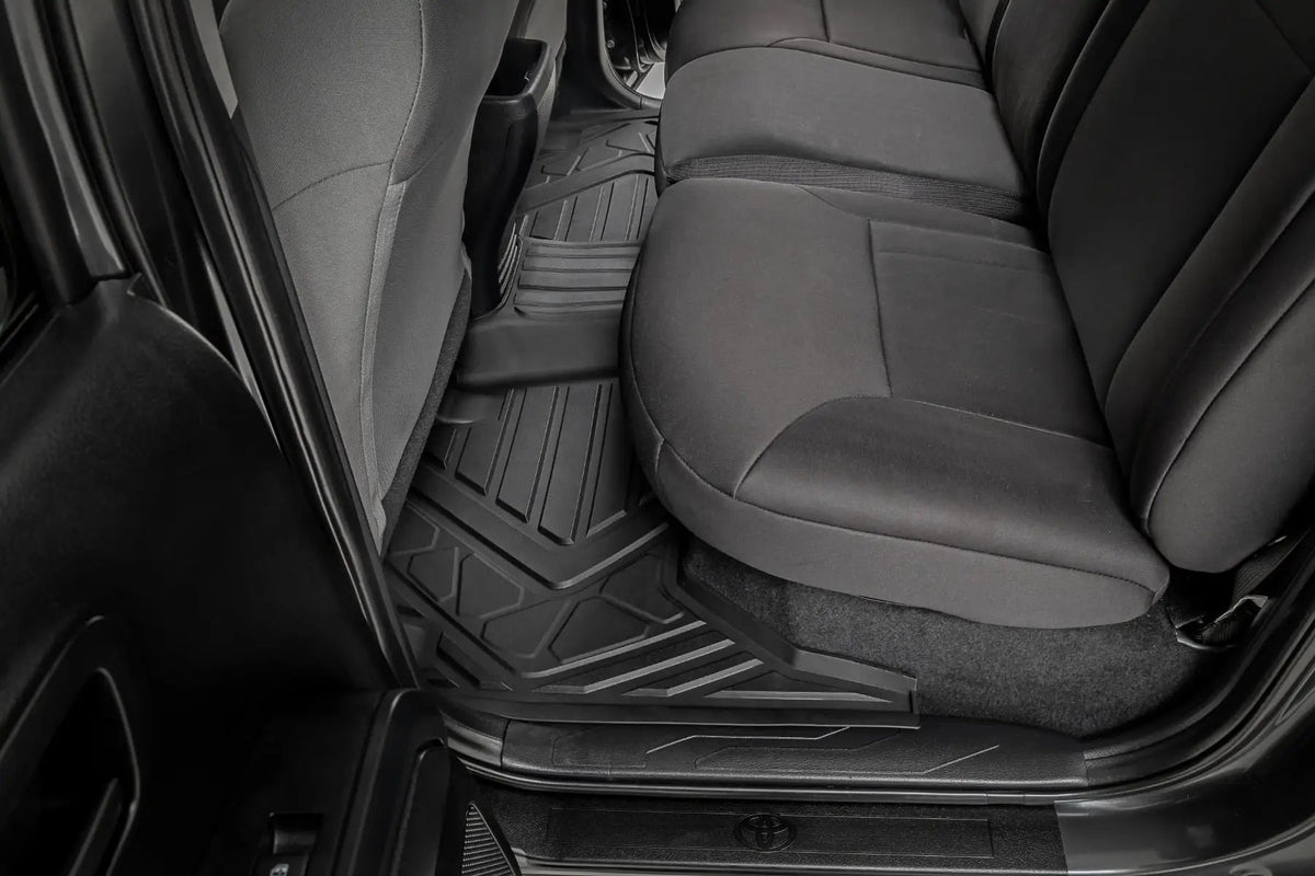 Flex-Fit Floor Mats | Front and Rear | Toyota Tacoma 2WD/4WD (2016-2023) by Rough Country