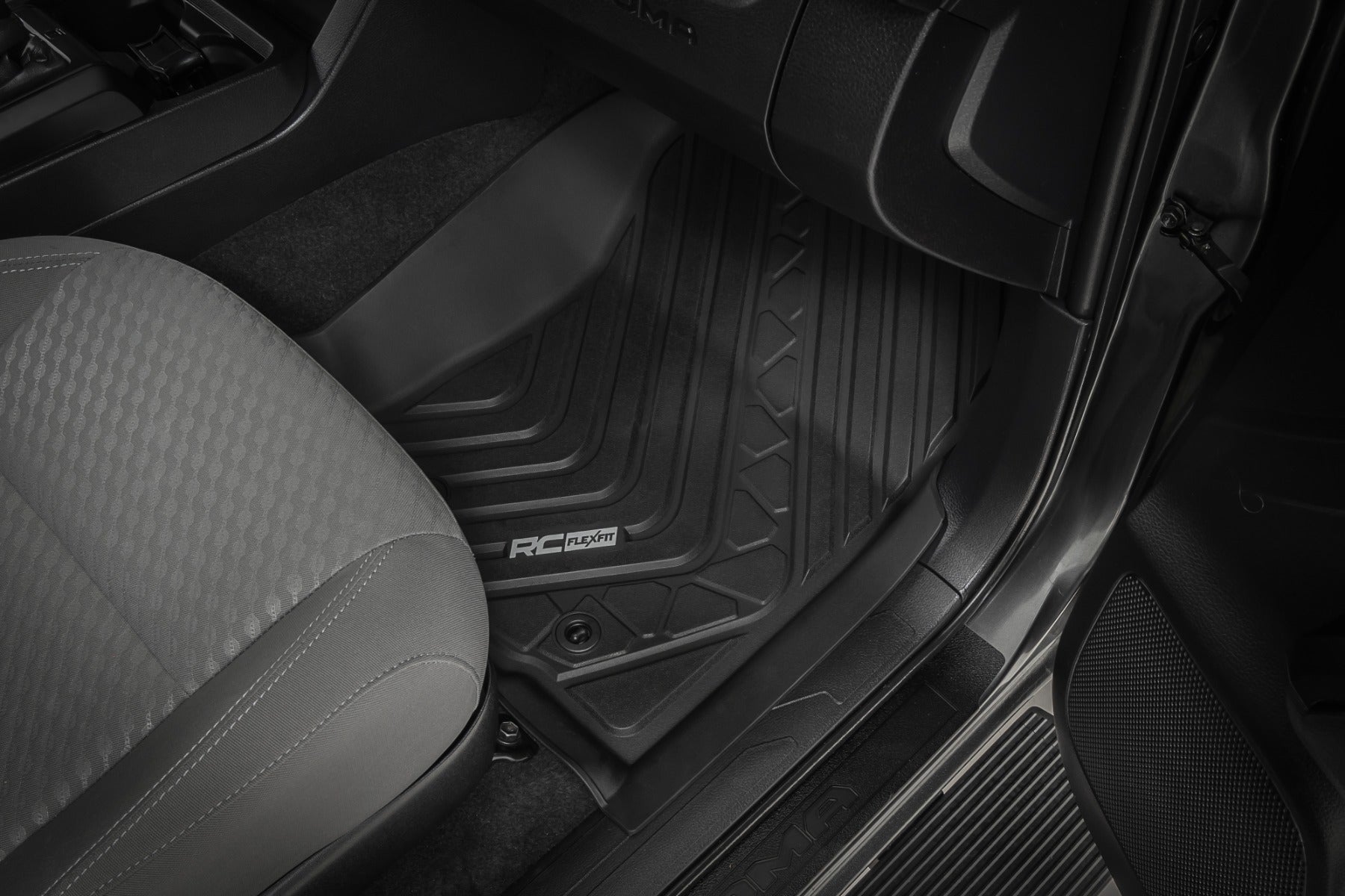Flex-Fit Floor Mats | Front and Rear | Toyota Tacoma 2WD/4WD (2016-2023) by Rough Country