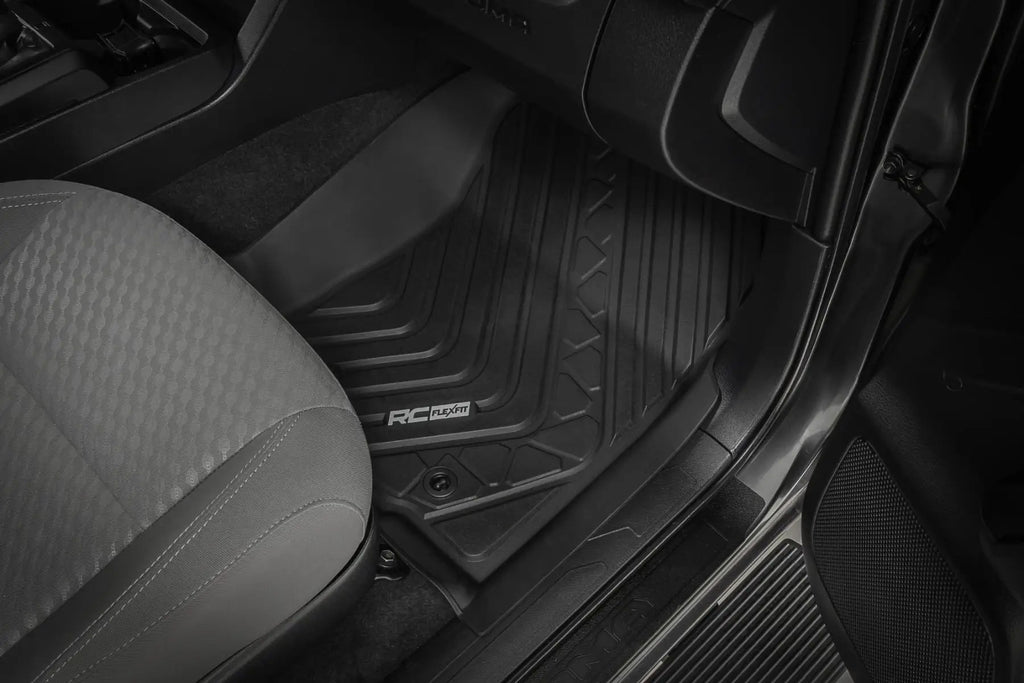 Flex-Fit Floor Mats | Front and Rear | Toyota Tacoma 2WD/4WD (2016-2023) by Rough Country