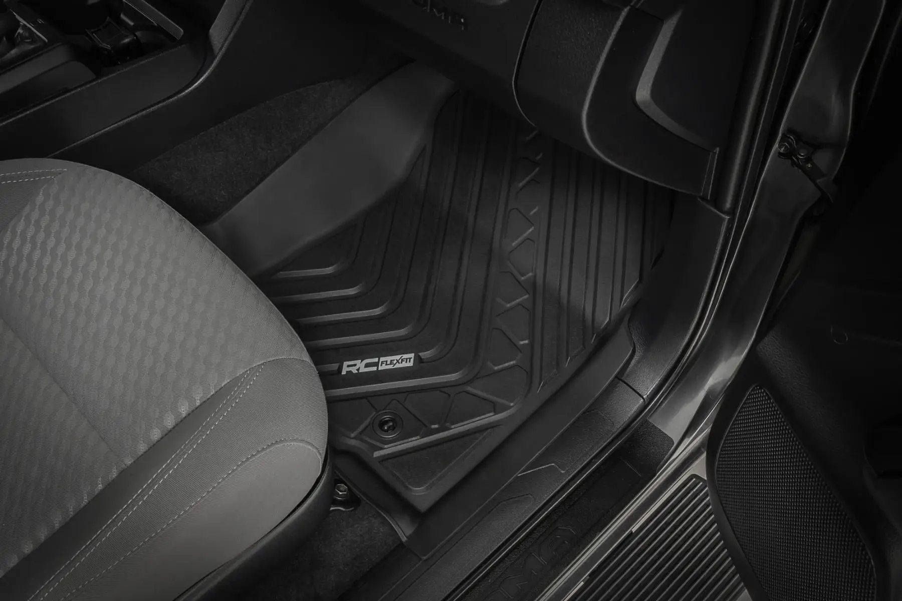 Flex-Fit Floor Mats | Front and Rear | Toyota Tacoma 2WD/4WD (2016-2023) by Rough Country