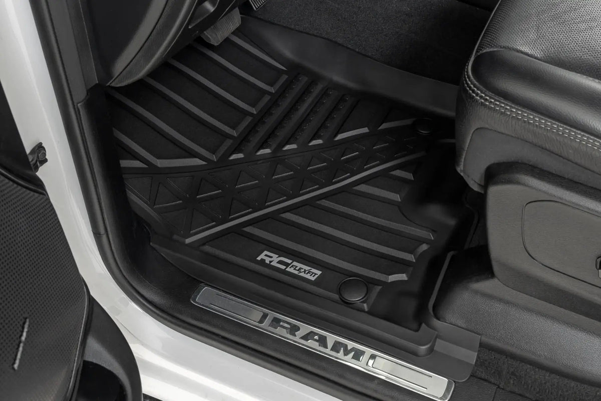 Flex-Fit Floor Mats | FR & RR | Crew | Ram 1500 (19-24)/1500 TRX (21-24) by Rough Country