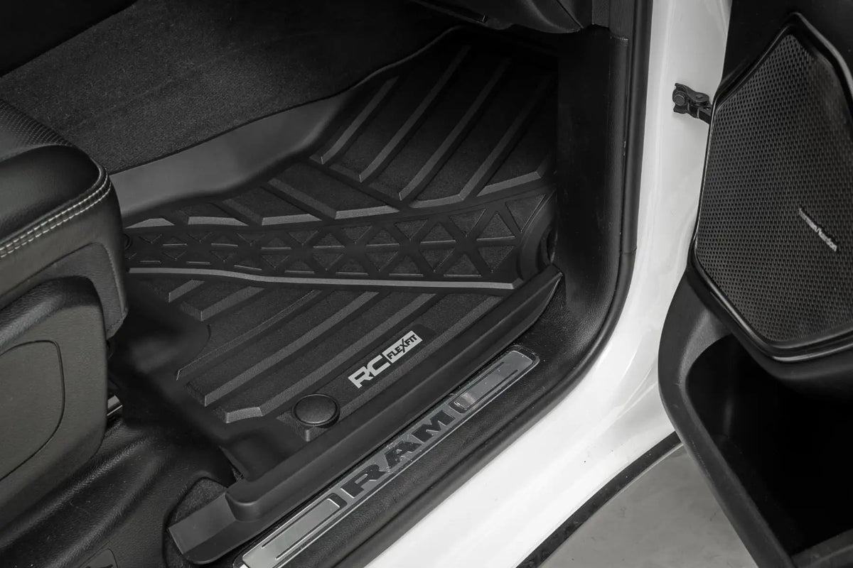 Flex-Fit Floor Mats | FR & RR | Crew | Ram 1500 (19-24)/1500 TRX (21-24) by Rough Country