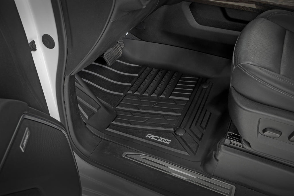 Flex-Fit Floor Mats | FR & RR | FR Bucket | Crew | Chevy/GMC 1500/2500HD/3500HD (19-26) by Rough Country