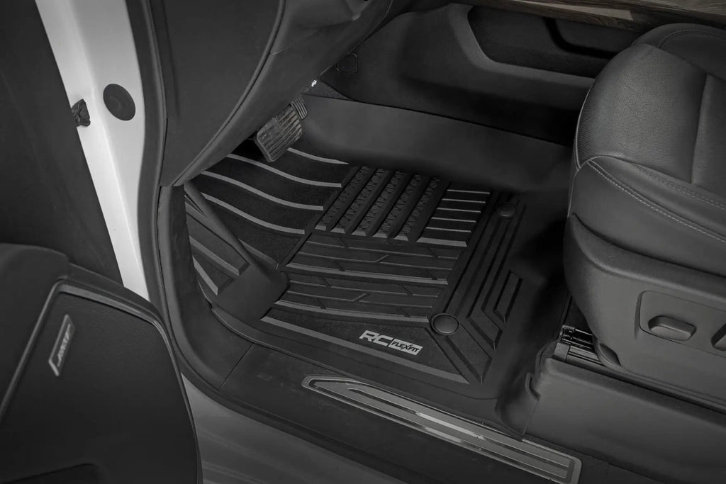 Flex-Fit Floor Mats | FR & RR | FR Bucket | Crew | Chevy/GMC 1500/2500HD/3500HD (19-26) by Rough Country