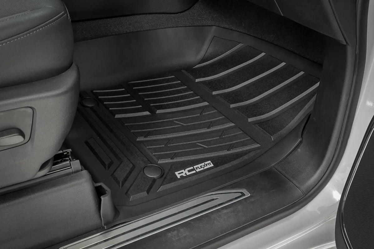 Flex-Fit Floor Mats | FR & RR | FR Bucket | Crew | Chevy/GMC 1500/2500HD/3500HD (19-26) by Rough Country